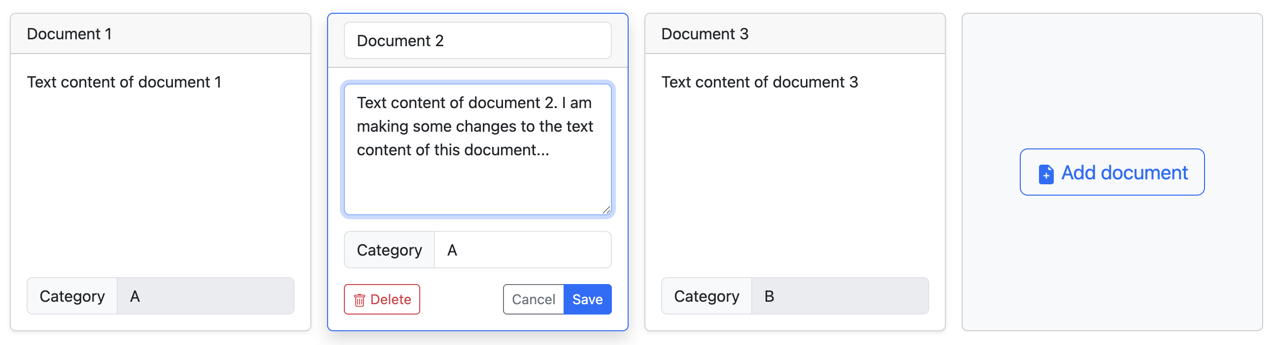 3 documents with one in edit mode