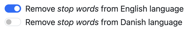 Stop words